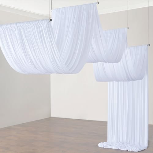 10ft×20ft White Ceiling Drapes for Weddings...