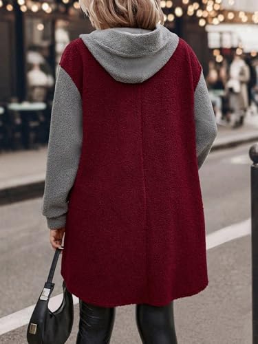 Women Long Cardigan Coat Faux Fur Classic Stylish with Hood & Pockets, Soft Warm Winter Outerwear, Machine Washable3