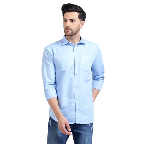 Image of Tee Projekt Premium Plain Cotton Shirt for Men | Cotton Shirt | Casual Shirt | Solid Shirt | Full Sleeves | Formal Shirt