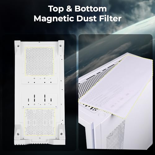 Image of ZEBRONICS Nemesis Premium Gaming Cabinet /Case, Mid-Tower, Supports ATX | mATX, 4X Center Infinity ARGB Fans, AIO Upto 360mm, LED Control Switch, Front + Side Tempered Glass, USB 3.0 (White)