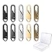 Zipper Pull Tab Kit Zipper Pull Replacement,Metal Zipper Pulls for Purses,Handbags,Luggage,Backpacks,Coats,Detachable Zipper for Sewing,with Small Storage Box(10+1 Pcs,Black,Silver,Gold,Bronze,Grey)