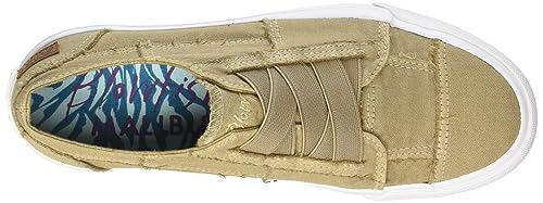 Image of Blowfish Malibu Women's Marley Sneaker, Cream Coffee Color Washed Canvas, 7