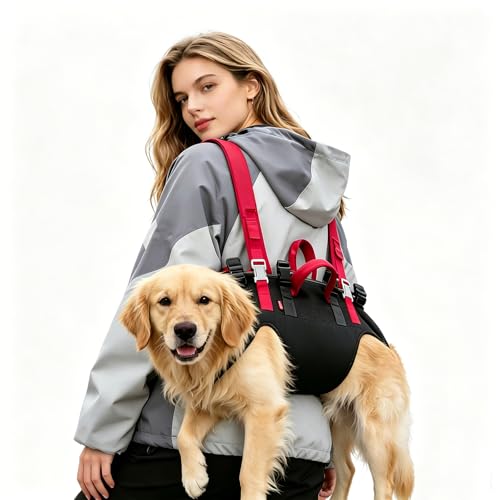 Wakytu Dog Emergency Rescue Sling - Lightweight Packable Lift Harness with Handle - Safe Transport for Small Medium Dogs - Ideal for Hiking Skiing22-33lbs
