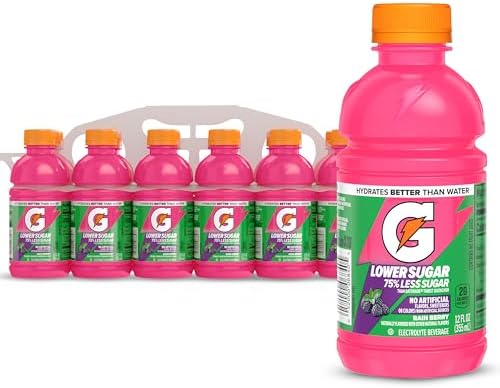 Gatorade Lower Sugar Sports Drink, Rain Berry, 12 fl oz Bottles, (12 Pack)