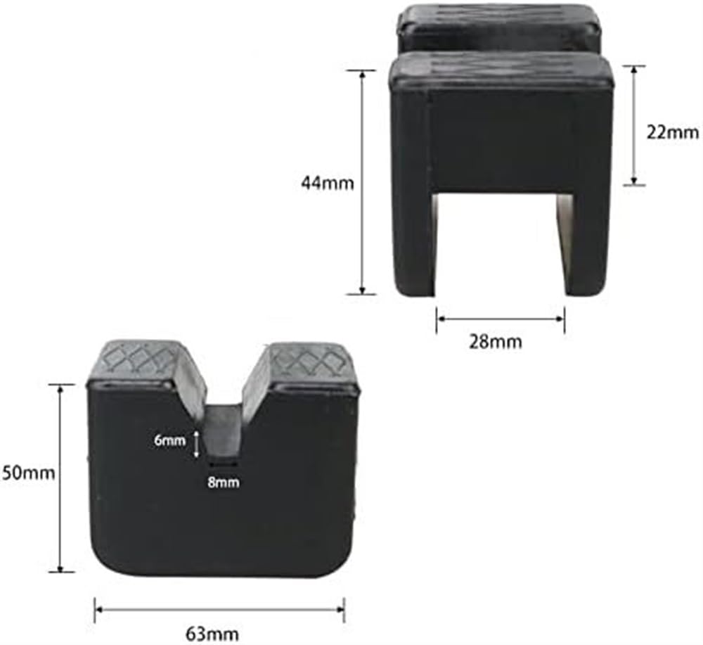 Yctze Cuscinetto In Gomma Per Jack Auto – Supporto Antiscivolo Per Punto Di Sollevamento – Protegge Le Guide Del Telaio (69x69 Mm)