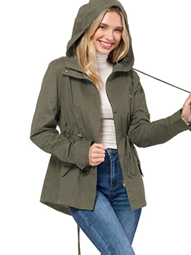 Design by Olivia Women's Military Anorak Safari Hoodie Jacket3