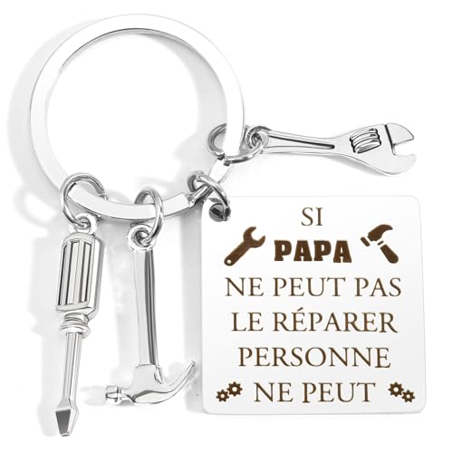 WRNZL Idee Papa Cadeau Fete des Peres Cadeau Noel Anniversaire Retraite Paques Halloween Merci Papa Original Utile Insolite Pere Porte Clef