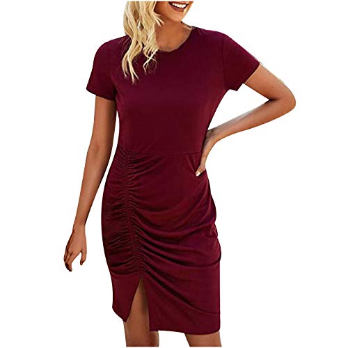 OLOPE 2022 Wrap Dresses for Women Maxi Dress Plus Size Y2k Sexy Long Sleeve Deep V Neck Low Cut Waist Cutout Fluttering Floral Beach Sun Dresses Short Sleeve Pleated Casual Shirt Dress with Pockets