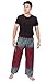 Banjamath Mens Yoga Harem Lounge Boho Parachute Loose Baggy Pants (Mandala Red, Waist 32-36)