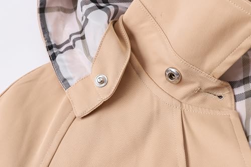 Image of SANGTREE Girl's Waterproof Trench Coat Hooded Lightweight Windbreaker Rain Jackets