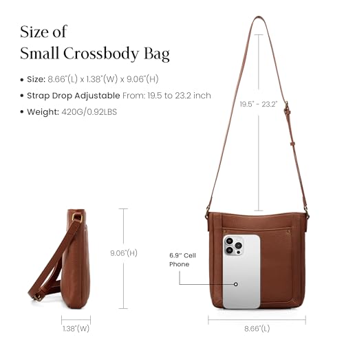Image of befen Genuine Leather Crossbody Purses for Women Travel Cross Body Bags Lightweight with Adjustable Shoulder Strap