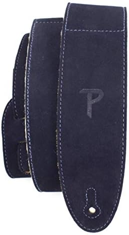 Perri's Leathers, Suede Guitar Strap, Sheepskin Pad, Navy Blue, Anti-Slip, Classic, Suitable for Each Level, Standard Size, 41" to 56" Inches Compatible with All Button Lock Systems
