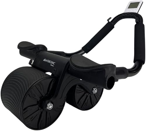 Miniatura 2 de Mobiclinic, Rodillo abdominal con resorte de retorno, rodillo abdominal, soporte para codo, temporizador digital, alfombrilla antideslizante, doble