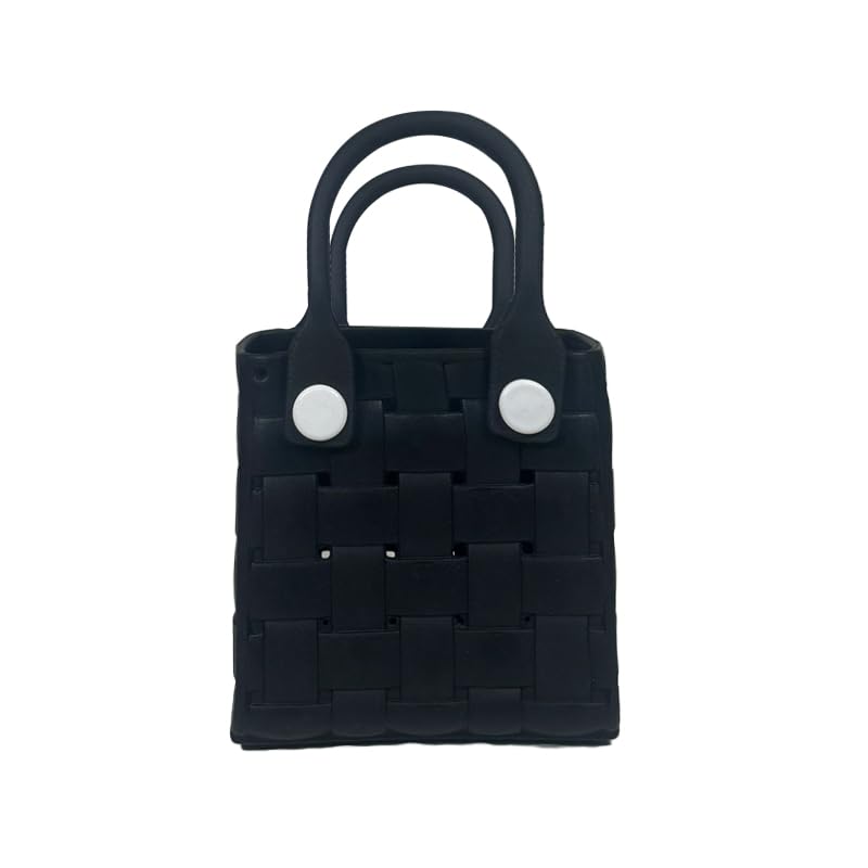 Mini Rubber Tote Bag for Girl Small Beach Bag Waterproof Beach Tote Portable Travel Open Handbag Outdoor Sport