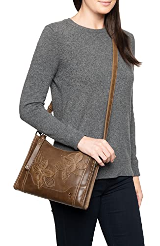 Frye Womens Melissa Studded Floral Zip Crossbody Bag, Cognac, One Size Us #TOP5