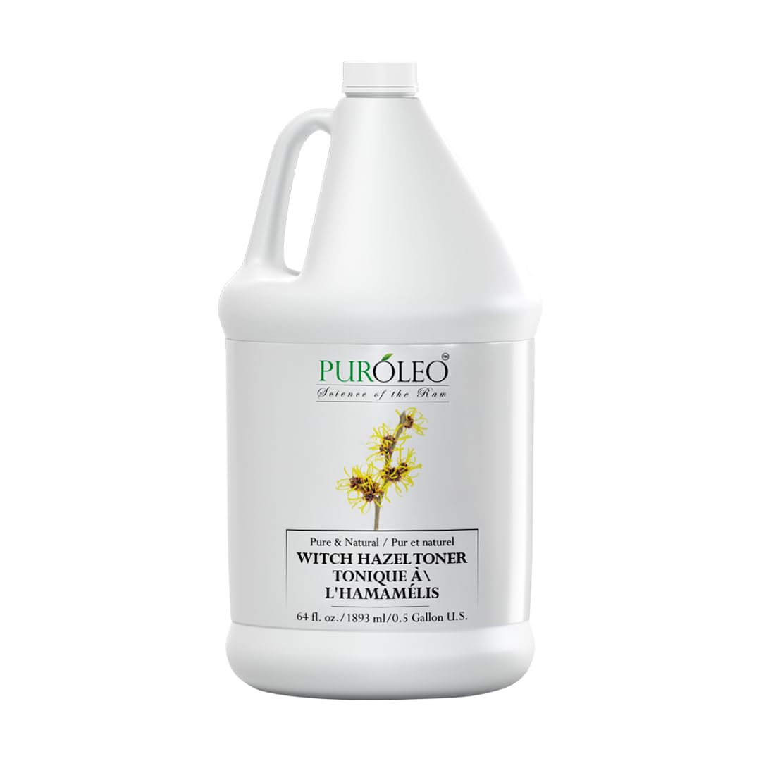PUROLEO Witch Hazel Toner 64 Fl Oz/1900 ML (Packed in Canada)