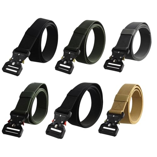 6PCS Tactical Belt, Gun Belts for Men, Military Multi-purpose Combat Gear, Adjustable, With Heavy Duty Quick Release Metal Buckles, Suitable for Men Work, 47.2in