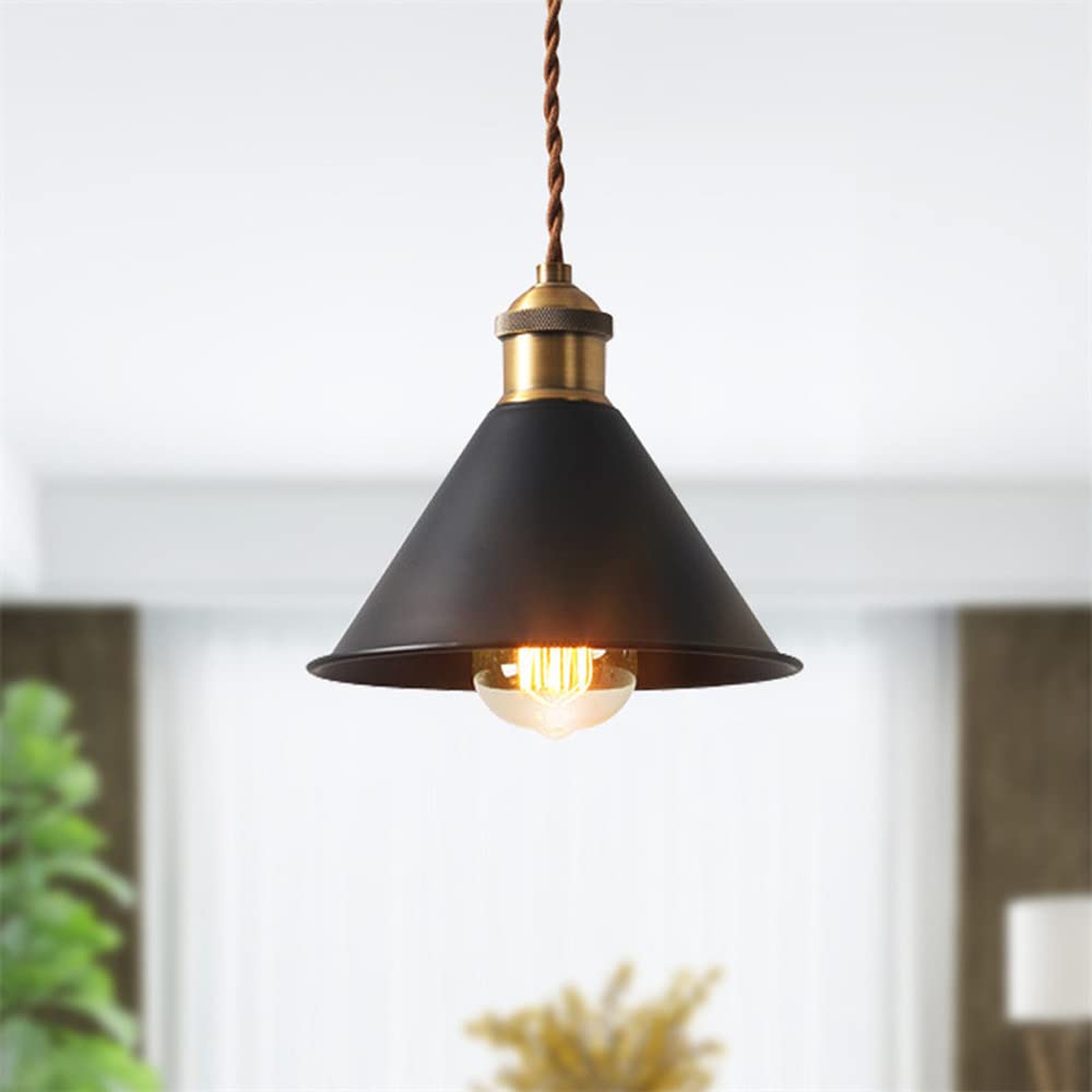 Moderna base E26 Finitura nera opaca Illuminazione a sospensione Portalampada in bronzo Apparecchi di illuminazione a sospensione Apparecchi di illuminazione per cottage Lampada da comodino da 7,5