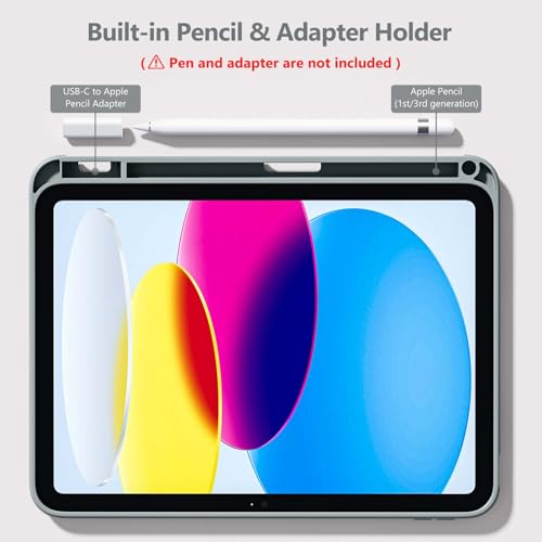 Image of Wenlaty Compatible with iPad (A16) 11th Generation Case 11 Inch 2025, for iPad 10th Generation Case 10.9 Inch 2022 with Pencil Holder, Trifold Stand Protective Clear Back, Auto Wake /Sleep, Space Gray