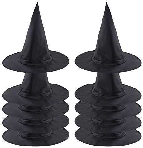 QBSM 10 PCS Women Black Witch Hat Kids Hats Halloween Costume Party Decoration Accessories
