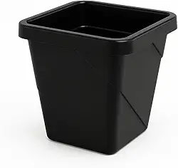 Vaso Preto Quadrado 4,5L Para Plantas e Vasos Decorativos