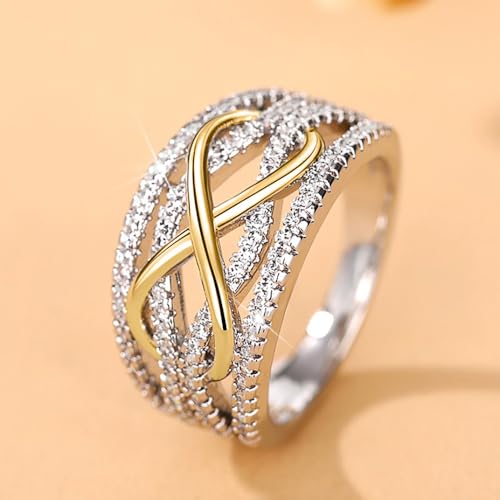 Fashion Infinite Rings for Women Full Bling Iced Out Cubic Zirconia Party Jewelry
