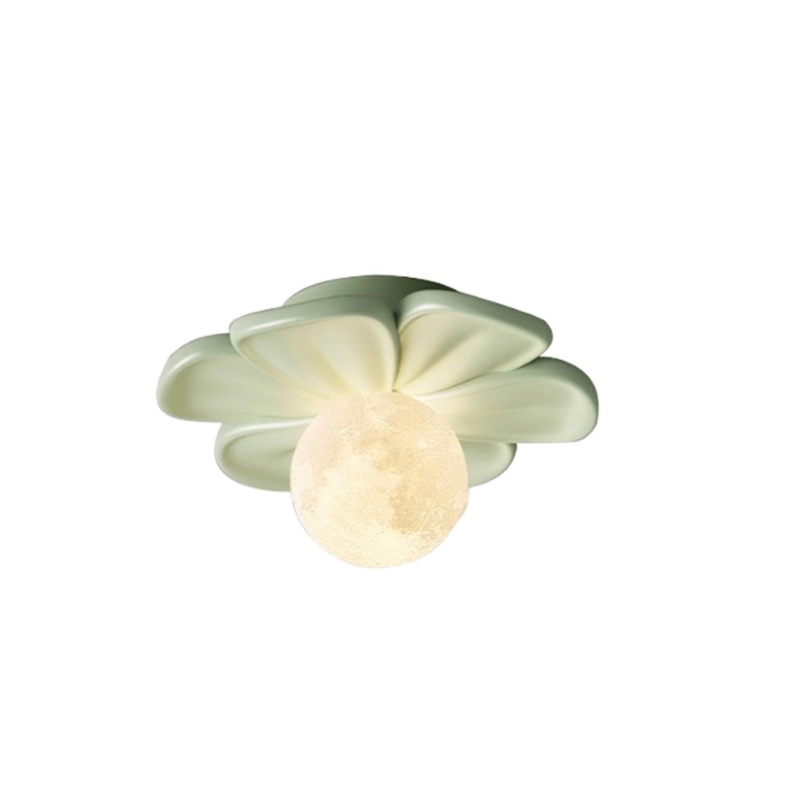 PLQWUJD Exquisite Chandelier Cream Ceiling Light Fixture Moon Close to Ceiling Light Flower Semi Flush Mount Lighting Fixtures Chandelier Hallway Ceiling Lamp(Gr�n,23cm)