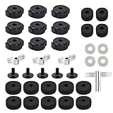 36 PCS Cymbal Replacement Accessories, Clutch Felts, Drum Cymbal Felt Pads Include Wing Nuts & Washers & Plastic Cymbals Sleeves & Drum Key and Plastic Cymbals Nuts, Replacement for Drum Set,Black