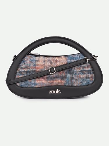 Image of ZOUK Nadia Sling Bag for Women - Stylish Crossbody with Cutout Top Handle | Handcrafted Shoulder Bag with Multiple Pockets & Water-Resistant Lining | Formal & Casual Use |