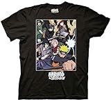 Ripple Junction Naruto Shippuden Adult Naruto Group Picture Heavy Weight 100% Cotton Crew T-Shirt XL Black