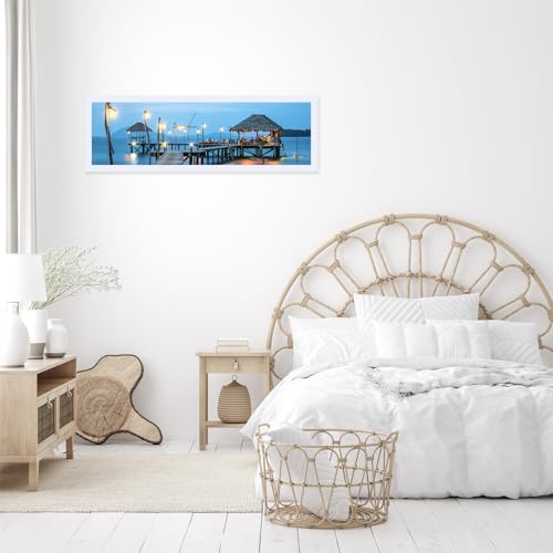 Image of JCJMY 13x39 Picture Frame White for Puzzles Poster Photo Picture, Horizontal and Vertical Formats for Wall Hanging, 13 x 39 Wall Gallery Poster Photo Puzzles Frame for 13 by 39 Photos Posters, White