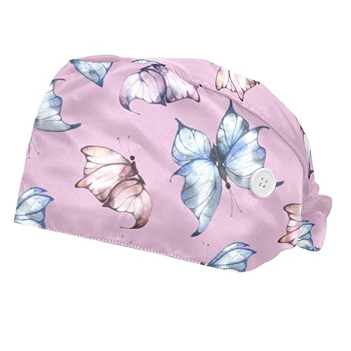 Chapeaux de travail VERED pour la cuisine et les soins avec motif papillon léger