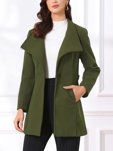 Image of Allegra K Women's Winter Elegant Stand Collar Overcoat Long Belted Pea Coat