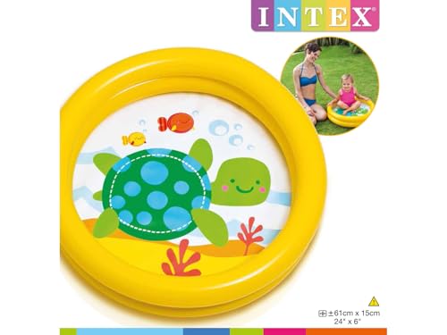 Intex 59409NP - Aufblasbarer Baby-Pool mit Tiermotivdruck, 1 Stück, Vinyl, Mehrfarbig, 61x15 cm