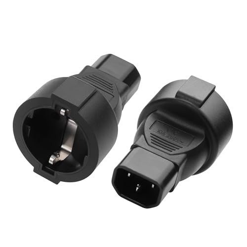 YAODHAOD C14 auf Schuko Stromadapter Kaltgerätestecker, CEE Adapter Kaltgeräte Verlängerung für USV