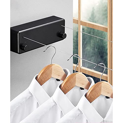 Corde à Linge RéTractable,Fil Linge Extensible RéGlable 4.2 m,Poteau Etendoir Linge Exterieur,Corde a Linge Exterieur,pour IntéRieur D'HôTel,Salle De Bain, Balcon,Jardin