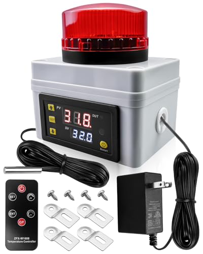 12V 120DB Freezer Temperature Alarm with LED Flash High Low Monit...