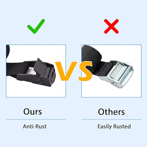 وغزان احزمة ربط متينة قابلة للتعديل من 4 قطع للدراجات النارية والبضائع والشاحنات والمقطورات والامتعة