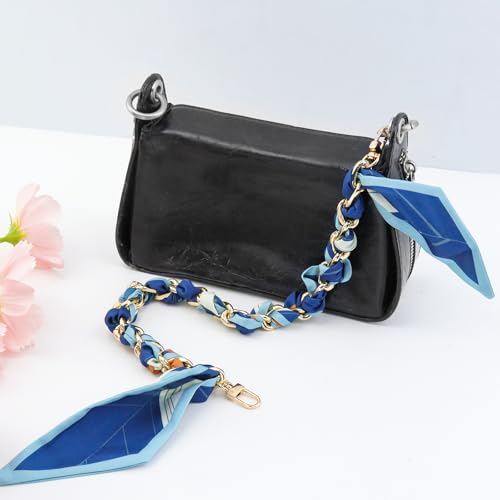 Image of Silk Scarf Purse Chain Strap Handbag Handle Replacement Elegant Bag Decoration for Ladies Bag