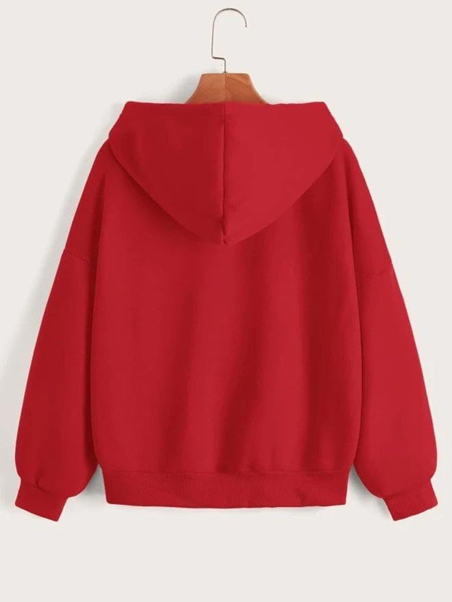 Image of Solid Zipper Hoodie for Womens