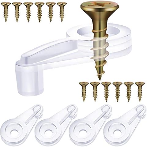 50 Pack Glass Retainer Clips Kit, Cabinet Glass Clips 4 mm Glass Clip with Screws for Fixing Glass Cabinet Doors (Transparent with Gold Screw) Cover