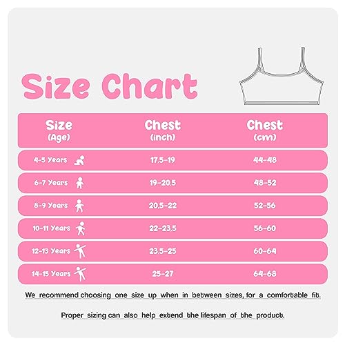 Donella Girls Underwear Set - Soft Cotton Kids Sports Bra and Stretch Cotton Girls Training Bra - 10 Pack, Age: 8-94