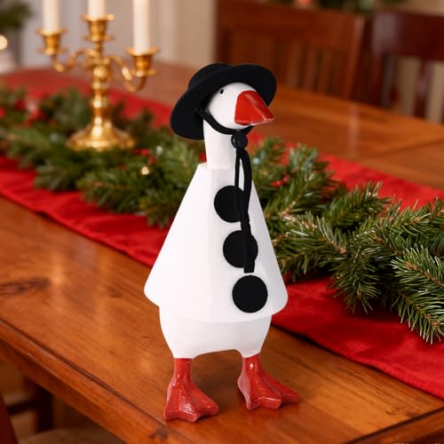 Ropa para ganso de escritorio muñeco de nieve miniatura 5