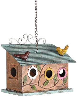 Amazon.com: Jemeni Bird Houses for Outside Hanging, 3 Hole Metal Bird