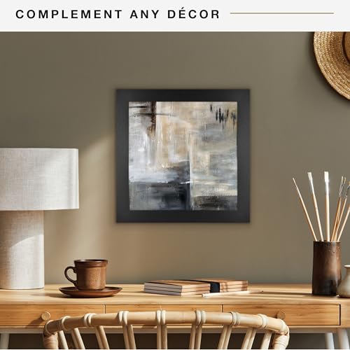 MCS Studio Gallery 10x10 Picture Frame Black Woodgrain, Wall Hanging & Easel for Tapletop Display, Square Photo Frame for Photos, Posters & Art Prints (1-Pack)