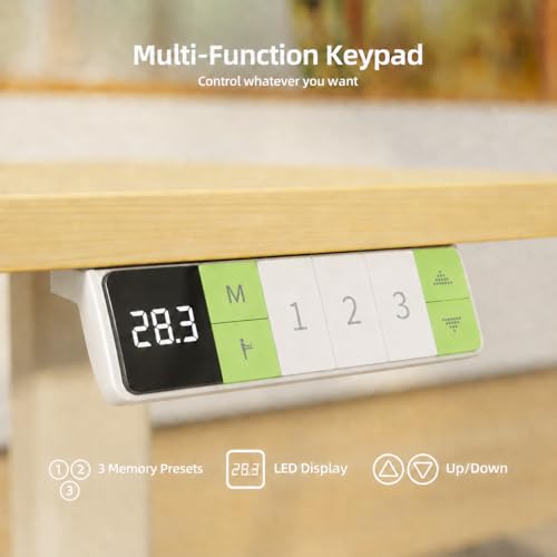 Image of Claiks Electric L-Shaped Standing Desk with Dual Motors, 59Inch Natural
