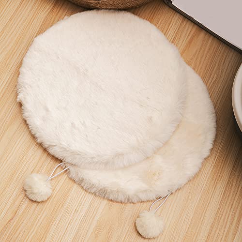 SHENGOCASE Lot de 2 Coussins Ronds de 40 cm en Fausse Fourrure de Lapin pour Chat et Chien, Coussin...