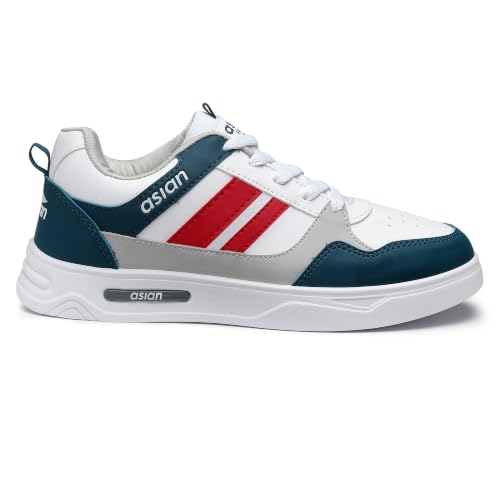 Buy ASIAN Boston-02 Men's & Boys Sneakers White WHITE TBLUE RED - Image 4