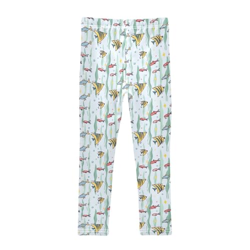 ZZKKO Girls Leggings Cute Marine Background Toddler Girls Clothes Leggings for Girls Toddler Girls Leggings 3-4T2