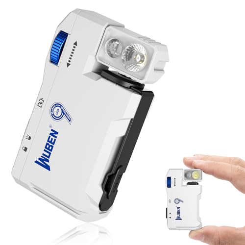 WUBEN G5 Mini LED Taschenlampe Schlüsselanhänger 400 Lumen mit RGB Licht, 6 Modi EDC Taschenlampe LED Aufladbar, IP68 Wasserdichte Flashlight Torch für Camping, Wandern, Outdoor, Notfäll (Weiß)